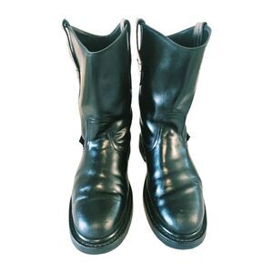 Red Diamond Men's Black Leather Western Cowboy Boots Mexico Size 8.5 (MX 26)